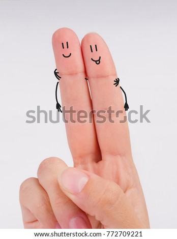 new year two fingers painted funny cuddling friends