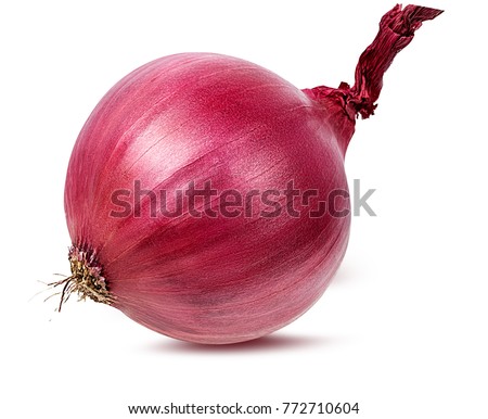 Fresh onion isolated on white background  with clipping path Royalty-Free Stock Photo #772710604
