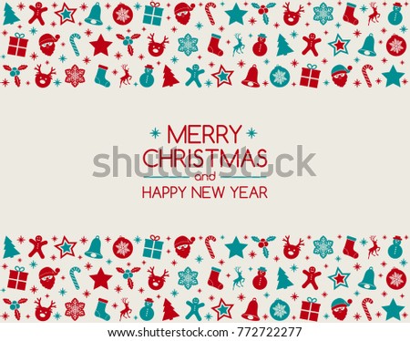 Merry Christmas - card with wishes. Vector.