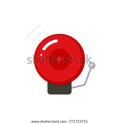 Fire alarm bell icon. Vector clipart image isolated on white background