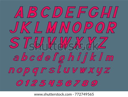 colored alphabet uppercase and small letters numbers on a grey background