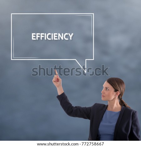 EFFICIENCY Business Concept. Business Woman Graphic Concept