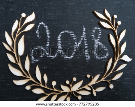 2018 chalk text on blackboard. rustic 2018. 2018 text in wooden frame