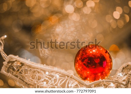 Red ball Blurred Background