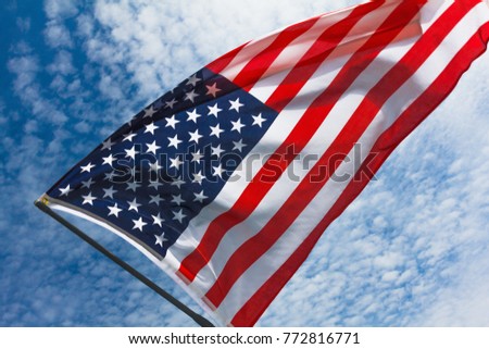USA flag background. American symbol of Independence Day, July 4th, democracy and patriotism