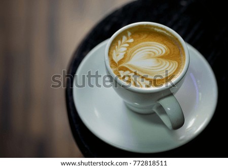 coffee Latte art at  coffee shop ,Bangkok,Thailand