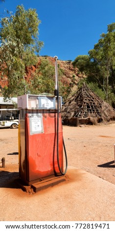 in  australia   the old gasoline pump station service concept