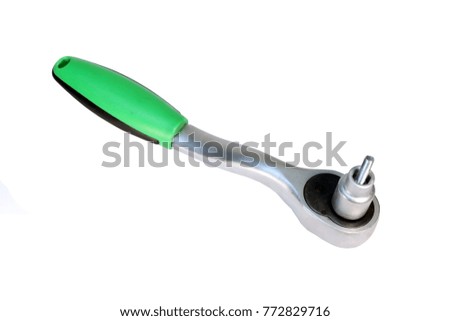 Ratchet wrench on a white background.