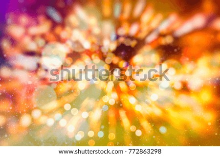 abstract background of blurred  lights with bokeh effect, new year 2018
