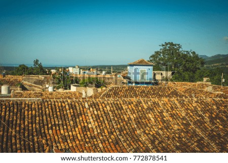sky and the old town, Trinidad, Cuba
