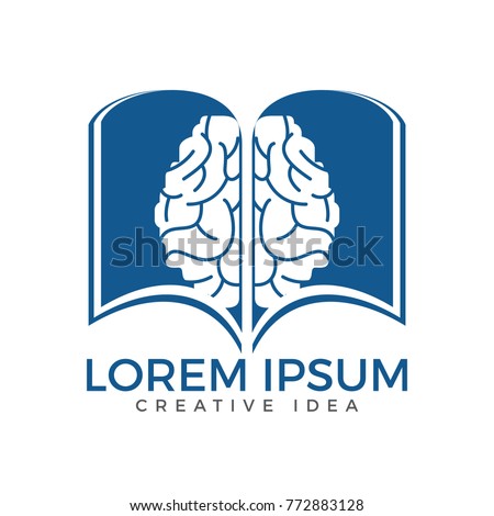 Book brain logo design. Educational and institutional logo design.