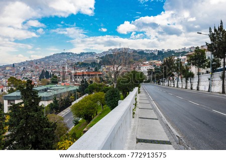 Kadifekale District view from Varyant Street in Izmir City