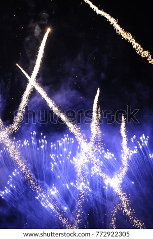 Colorful fireworks with copyspace. Background for New Year, Independence Day or other celebrations