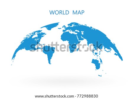 World Map Globe Isolated on white background - stock vector.