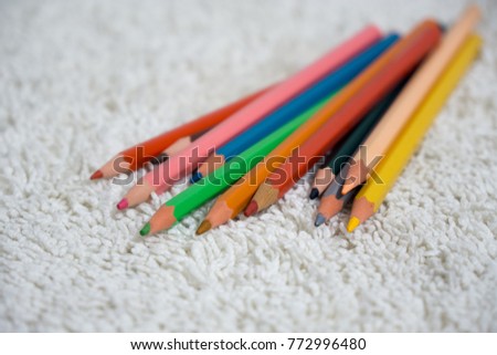 Colorful pencils on the table