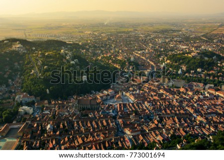 Brasov, the city in the heart of Romania, Transylvania, view from Tampa peak.