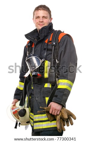Picture from a young and successful firefighter at work