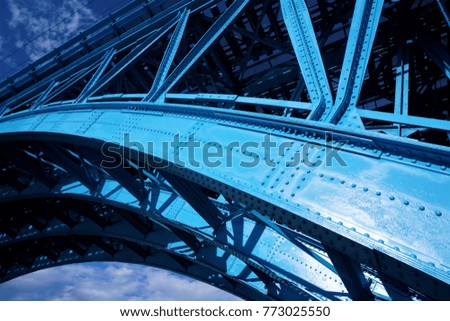 A close-up of blue bridge in Maribor, Slovenia