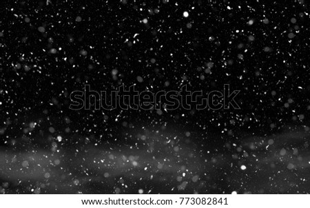 Highly detailed snow overlay with slight fog. Royalty-Free Stock Photo #773082841