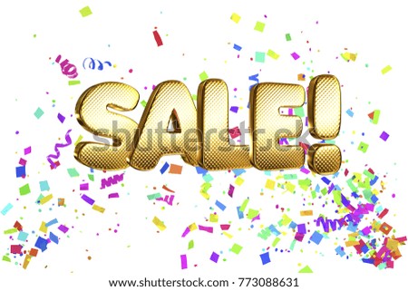Sale! sign made in gold. Easy to use overlay