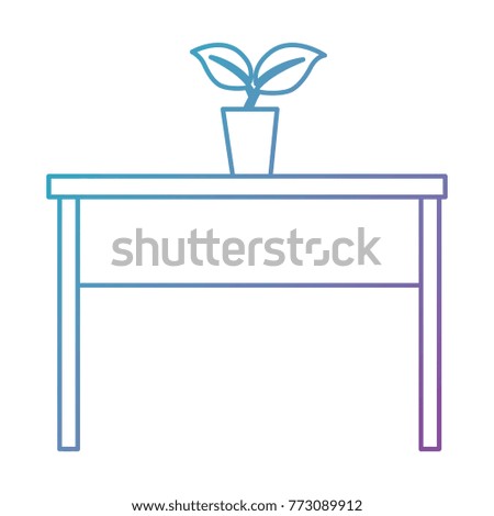 table with plant icon