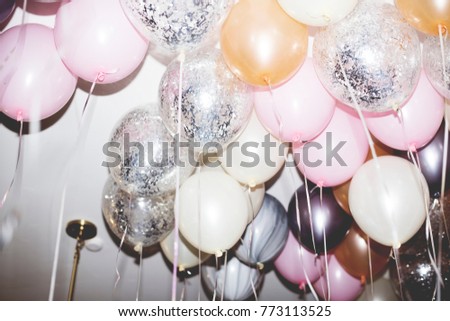 Colorful balloons in a party