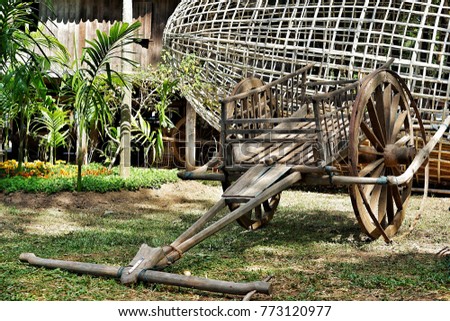 Wooden Cart Thai Style in Thailand