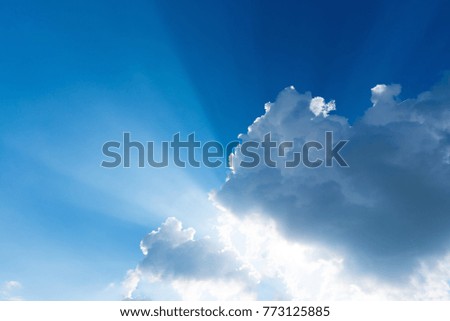 image of sun Crepuscular ray(beam) on the sky on day time for background usage .