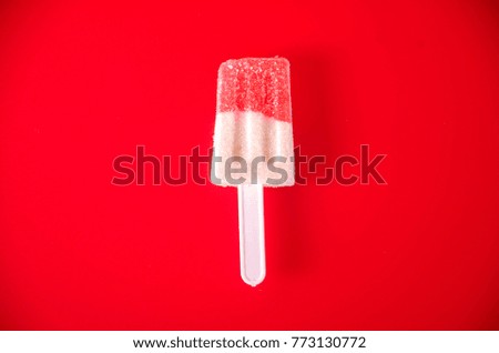 Jelly Ice Cream red Background 