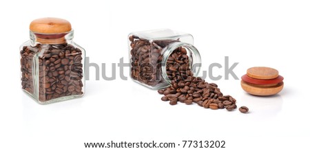 Studio Shot of Coffee Beans in a Jar