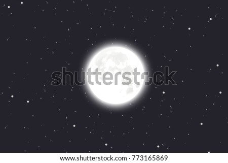 illustration of night sky full moon with plenty of stars.Night background,Christmas background.