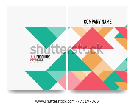 Business brochure cover layout, flyer a4 template. Triangle geometric design