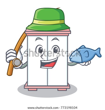 Fishing cabinet character cartoon style