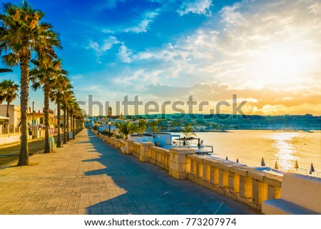 View of Santa Maria di Leuca city, Salento, Puglia. Italy.  Royalty-Free Stock Photo #773207974