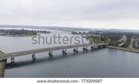 Bridges of San Diego, California aerial view.