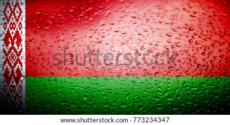 National Flags and rain drops