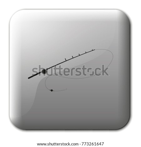 Fishing rod flat vector icon. Spinning illustration.