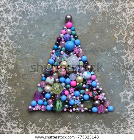 Christmas tree made of beads