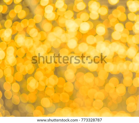 Golden light abstract background in bokeh circle shape