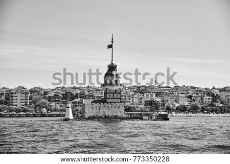 Ancient architectural monument the Maiden's Tower  In Istanbul, Turkey