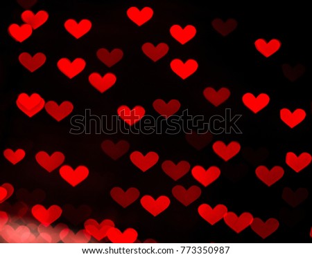 Valentine's day beautiful bokeh hearts