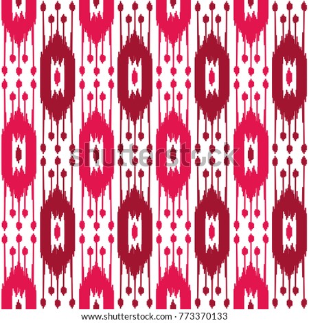 Ethnic pink and white seamless pattern. Boho abstract textile print. Folk romantic wallpaper.
