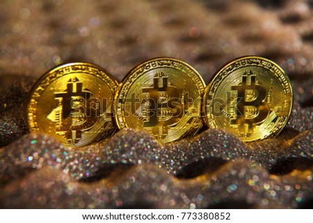 Bitcoin. several coins of bitcoin 