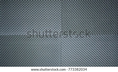Sound absorber sheet grey color and very soft material for professional sound recording studio.