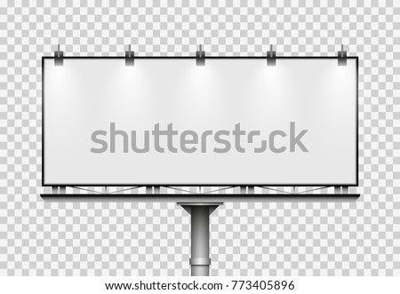 Blank big billboard on transparent background. Mockup for your advertisement and design Royalty-Free Stock Photo #773405896