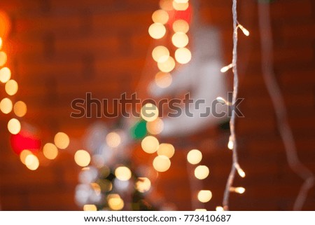 Christmas and New Year background with Eve Tree decorations. White retro skates. winter sports. 
