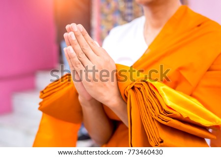 The ordination ceremony to be a Buddhist monk. faith to reward parents Royalty-Free Stock Photo #773460430