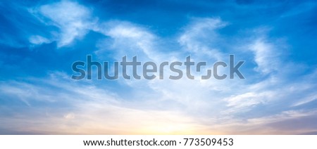Panorama view of morning sky and cirrus cloud 