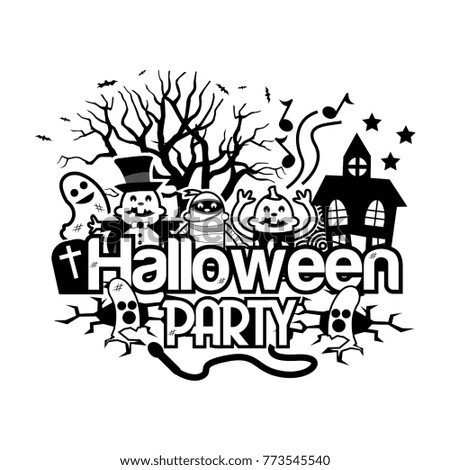 Halloween party doodles. vector illustrator