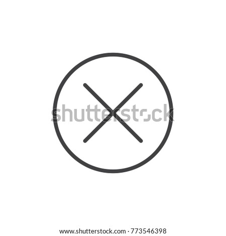 Error line icon, outline vector sign, linear style pictogram isolated on white. Cancel symbol, logo illustration. Editable stroke Royalty-Free Stock Photo #773546398